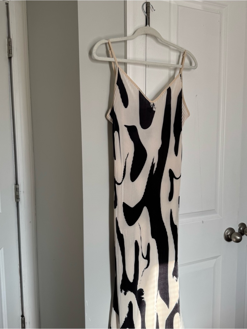 Beige and Black Slip Maxi Dress